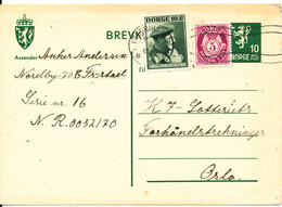 Norway Lettercard National Help H 7 Lottery Fredrikstad 1946 - Storia Postale