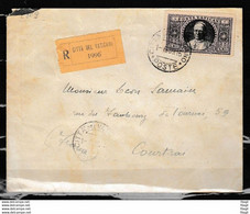 Recommandée Brief Van Citta Del Vaticano Naar Courtrai (Belgie) - Lettres & Documents