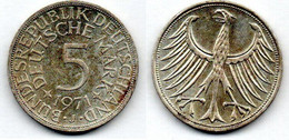 Allemagne - Deutschland - Germany 5 Mark 1971 J SUP - 5 Mark