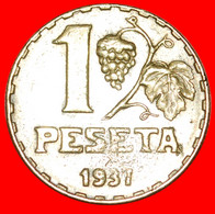 * II REPUBLIC (1931-1939): SPAIN ★ 1 PESETA 1937 RUBIA!★LOW START ★ NO RESERVE! - 1 Peseta
