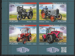 Russia 2022, History Of Russian Tractor Building Industry. Block Wheel-type Tractors** - Unused Stamps