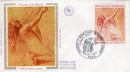 FDC France 1973 - Charles Le Brun - Etude De Femme à Genoux - YT 1742 - Paris 28.4.1973 - 1970-1979