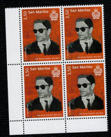 San Marino 2022 100 Nascita Pasolini 1v In Quartina Complete Set ** MNH - Ungebraucht