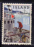 ISLANDA ICELAND ISLANDE ISLAND 1963 FAO FREEDOM FROM HUNGER CAMPAIGN HERRING BOAT 7.50k USED USATO OBLITERE' - Gebraucht