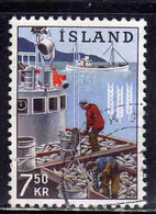 ISLANDA ICELAND ISLANDE ISLAND 1963 FAO FREEDOM FROM HUNGER CAMPAIGN HERRING BOAT 7.50k USED USATO OBLITERE' - Gebraucht