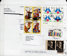 USA -  Mischfrankatur (MiNr: 2x 825 + VB 2010/3 + 4er 2073 + 2794) - Brief Vom 7. Juli 2021 - Storia Postale