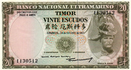 TIMOR 20 ESCUDOS 1967 - UNC - P-26a7 - Timor