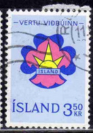 ISLANDA ICELAND ISLANDE ISLAND 1964 ISSUE TO HONOR THE BOY SCOUTS SCOUT EMBLEM 3.50k USED USATO OBLITERE' - Gebraucht