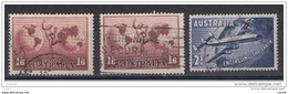 AUSTRALIA:  1937/58  AIR  MAIL  -  LOT  3  USED  STAMPS  -  YV/TELL. 6 + 6 + 10 - Oblitérés