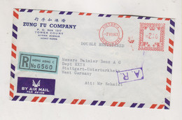 HONG KONG 1963 Registered  Airmail Cover To Germany Meter Stamp - Cartas & Documentos