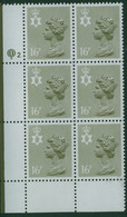 GB NORTHERN IRELAND 1983 Machin 16p Drab SG NI42 Litho Perf. 14  Cyl. Q2  Block Of 6  MNH Unmounted Mint - Ganze Bögen & Platten