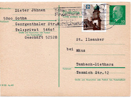 54551 - DDR - 1990 - 10Pfg Ulbricht GAAntwKte (Frageteil) M ZusFr GOTHA - ... -> Tambach-Dietharz - Covers & Documents