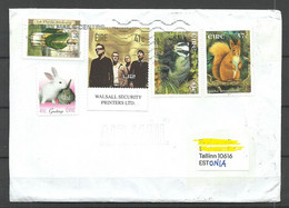 IRLAND IRELAND 2022 Cover To Estonia With Many Nice Stamps Animals Tiere Musik Band U2 Bono Etc - Lettres & Documents