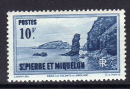 St Pierre Et Miquelon N° 187  XX Partie De Série : 10 F. Bleu Sans Charnière  TB - Unused Stamps