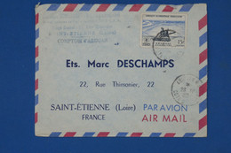 BD15 AOF  BELLE  LETTRE 1954   PAR AVION ABIDJAN A ST ETIENNE +AEROPHILATELIE+++AFFRANC. PLAISANT - Cartas & Documentos