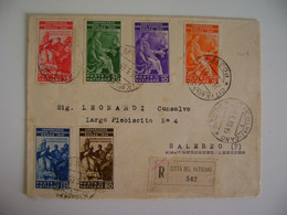 VATICAN / VATICANO - ENVELOPE SENT TO SALERNO SERIE COMPLETA SASSONE 41/46 IN 1935 IN THE STATE - Lettres & Documents