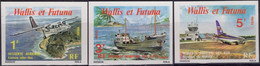 WALLIS & FUTUNA 254 255 256 ** MNH Non Dentelé Imperf Desserte Inter-îles Avion Bateau 1980 (2) - Imperforates, Proofs & Errors