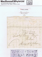 Ireland Kilkenny 1832 Letter Clonmel To Kilree Knocktopher With Fine THOMASTOWN/PENNY POST In Black - Vorphilatelie