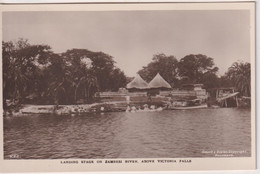 ZIMBABWE - Landing Stage On Zambesi River Above Victoria Falls - Matt RPPC - Zimbabwe