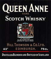 014365 "SCOZIA - EDINBURGH - HILL THOMSON & CO. LTD. - QUEEN ANNE RARE SCOTCH WHISKY" ETICHETTA IV QUARTO XX SEC. - Whisky