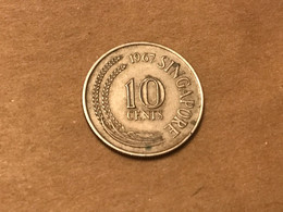 Münze Münzen Umlaufmünze Singapur 10 Cents  1967 - Singapour