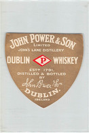 014379 "IRELAND - DUBLIN - DISTILLERY JOHN POWER & SON - WHISKEY" ETICH II QUARTO XX SEC - Whisky