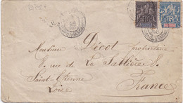 29792# TYPE GROUPE N° 32 - 33 LETTRE Obl MADAGASCAR 1898 Pour SAINT ETIENNE LOIRE - Briefe U. Dokumente