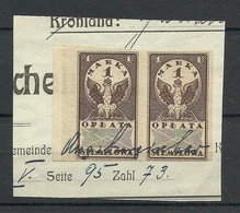 POLEN Poland 1920ies - Documentary Tax Stempelmarken Revenue Oplata Stemplowa 1 Marka As Pair O On Out Cut - Fiscaux