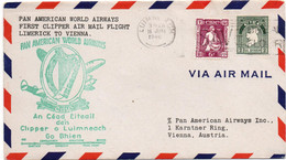 1946 - ENVELOPPE 1er PREMIER VOL / FIRST FLIGHT LIMERICK TO VIENNA (EIRE / IRLANDE) - POSTE AERIENNE / AVION / AVIATION - Airmail