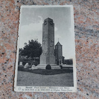 Cpa Herstal Place Licour Monument Aux Héros Et Eglise Notre Dame - Herstal