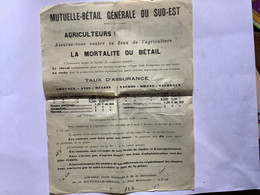 Document Mutuelle-bétail Générale Du Sud-est Assurance Contre Le Risque  Mortalité Du Betail - Agriculture