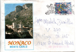 Timbre Monaco Oblitéré En France 06 - Biot 1996 - Lettre - Brieven En Documenten