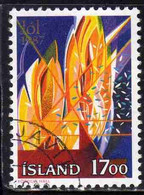 ISLANDA ICELAND ISLANDE ISLAND 1987 CHRISTMAS NATALE NOEL WEIHNACHTEN NAVIDAD 17.00k USED USATO OBLITERE' - Oblitérés