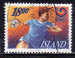 ISLANDA ICELAND ISLANDE ISLAND 1988 SUMMER OLYMPIC GAMES SEOUL OLYMPICS HANDBALL 18k USED USATO OBLITERE' - Oblitérés