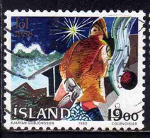 ISLANDA ICELAND ISLANDE ISLAND 1988 CHRISTMAS NATALE NOEL WEIHNACHTEN NAVIDAD 19.00k USED USATO OBLITERE' - Oblitérés