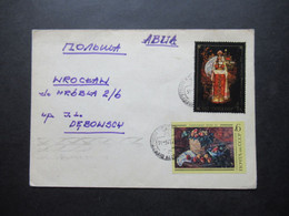 UdSSR / Russland / Sowjetunion 1977 MOtivmarken MiF Beleg Nach Warschau Mit Ank. Stempel Rückseitig - Storia Postale