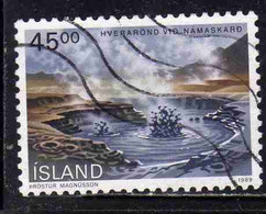 ISLANDA ICELAND ISLANDE ISLAND 1989 LANDSCAPES THERMAL SPRING NAMASKARD 45.00k USED USATO OBLITERE' - Gebraucht