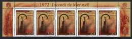 ANDORRA ANDORRE (2022) 1972 Incendi / Incendie Du Sanctuaire De Meritxell, Vierge, Patronne, Verge - Mint Strip MNH - Ungebraucht