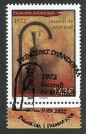 ANDORRA ANDORRE (2022) 1972 Incendi / Incendie Du Sanctuaire De Meritxell, Vierge, Patronne, Verge - Premier Jour - Gebraucht