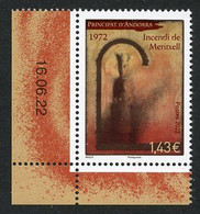 ANDORRA ANDORRE (2022) 1972 Incendi / Incendie Du Sanctuaire De Meritxell, Vierge, Patronne, Verge - Coin Daté - Ungebraucht