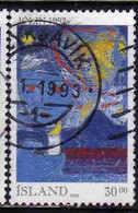 ISLANDA ICELAND ISLANDE ISLAND 1992 CHRISTMAS NATALE NOEL WEIHNACHTEN NAVIDAD JOLIN 30.00k USED USATO OBLITERE' - Usados