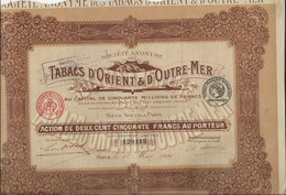 TABACS D'ORIENT ET D'OUTRE MER - LOT DE 2 ACTIONS DE 250 FRS - ANNEE 1920 - Afrika