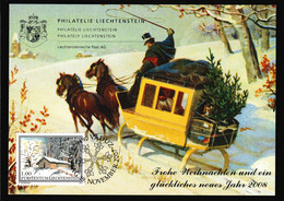 2007 Liechtenstein, ET Weihnachtskarte Philatelie, Mi: 1462° Pferdegespann Mit Kutsche - Covers & Documents