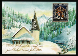 2011 Liechtenstein, ET Weihnachtskarte Philatelie, Mi: 1616°  Krippe Bendern. Kapelle - Storia Postale