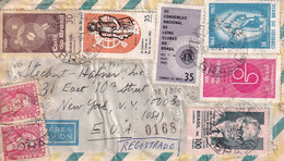 BRAZIL 1967 REGD. COVER TO NEW YORK - Lettres & Documents