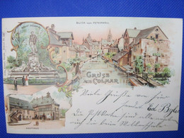 AK 1901 Gruss Aus COLMAR Heiligenstein CPA Litho DR Elsass Alsace - Colmar