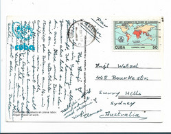 Cub046 / KUBA - Weltkarte 1986 - Kontinente - Lettres & Documents