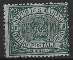 San Marino 1877 Cifra O Stemma C2 Verde Sa N.1 US - Gebruikt