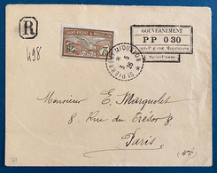 Lettre Recommandée Griffe Provisoire St Pierre & Miquelon 1926 PP 0 30 Du 3 5 1926 Pour Paris à L'expert MARQUELET Signé - Briefe U. Dokumente