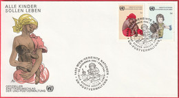 FDC - Enveloppe Nations Unies - Wien (22-11-85) - Alle Kinder Sollen Leben - Briefe U. Dokumente